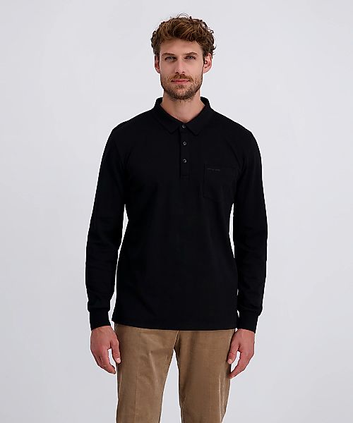 Pierre Cardin Langarm-Poloshirt, Brusttasche mit Marken- Applikation günstig online kaufen