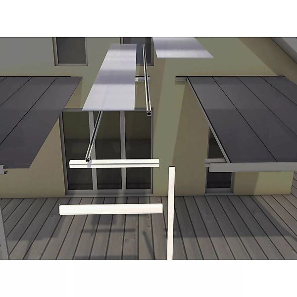 Terrassenüberdachung Erweiterungsmodul B: 120 cm x T: 306 cm Weiß günstig online kaufen