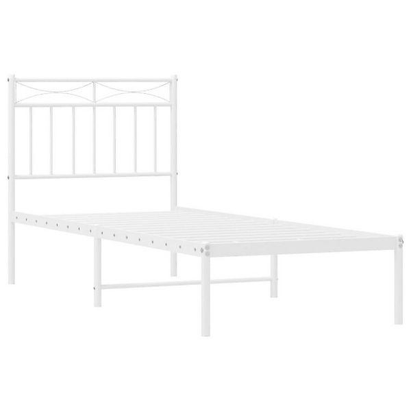 vidaXL Bettgestell Bettrahmen mit Kopfteil Metall Weiß 80x200 cm Bett Bettg günstig online kaufen