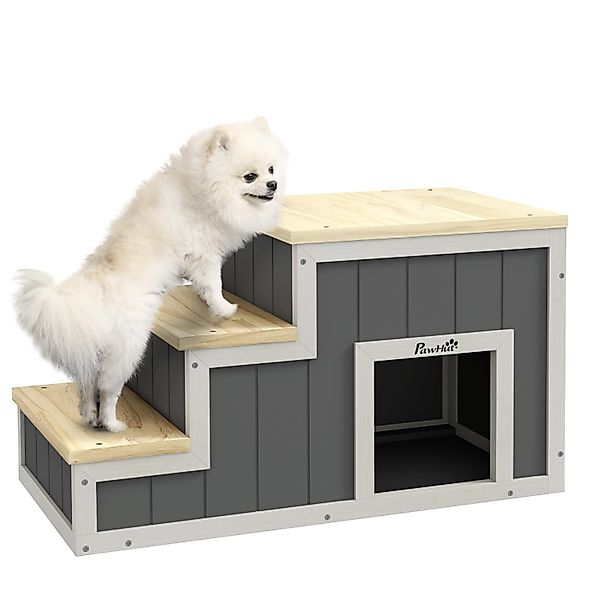 PawHut 2-in-1 Hundetreppe mit Höhle 3 Stufen günstig online kaufen