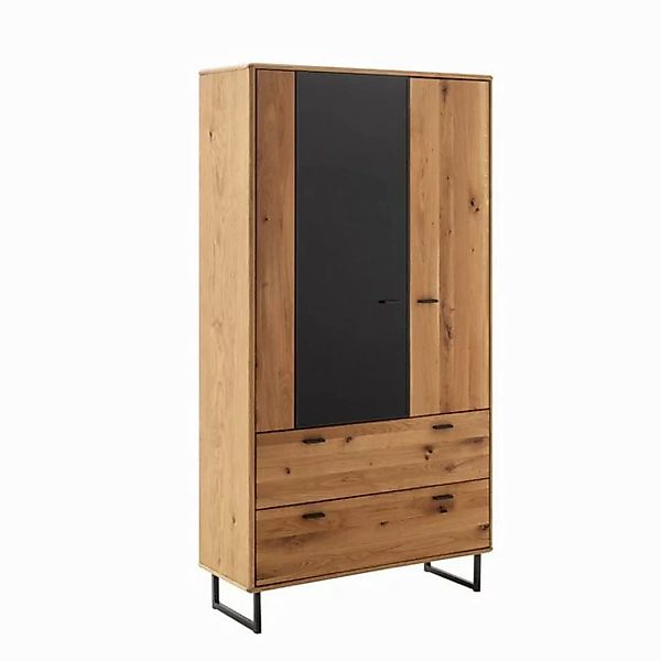 Newroom Vitrine Sorena Wildeiche Anthrazit Highboardvitrine Modern Vitrinen günstig online kaufen