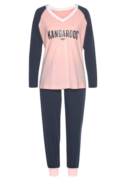 KangaROOS Pyjama 2 Stk. tlg., mit kontrastfarbenen Raglanärmeln günstig online kaufen