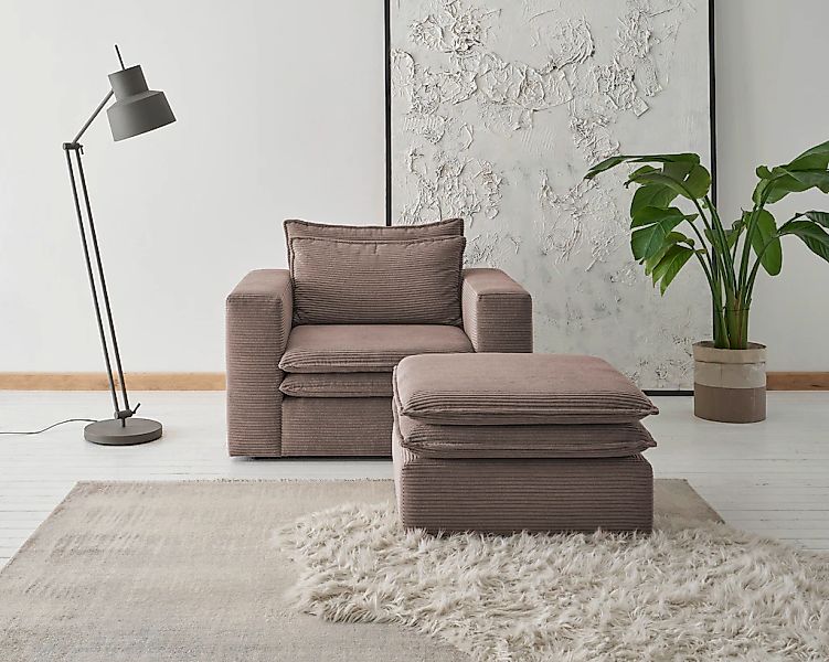 Home affaire Sitzgruppe "PIAGGE" 2 Stk. tlg. Hochwertiger Cord, Sessel und günstig online kaufen