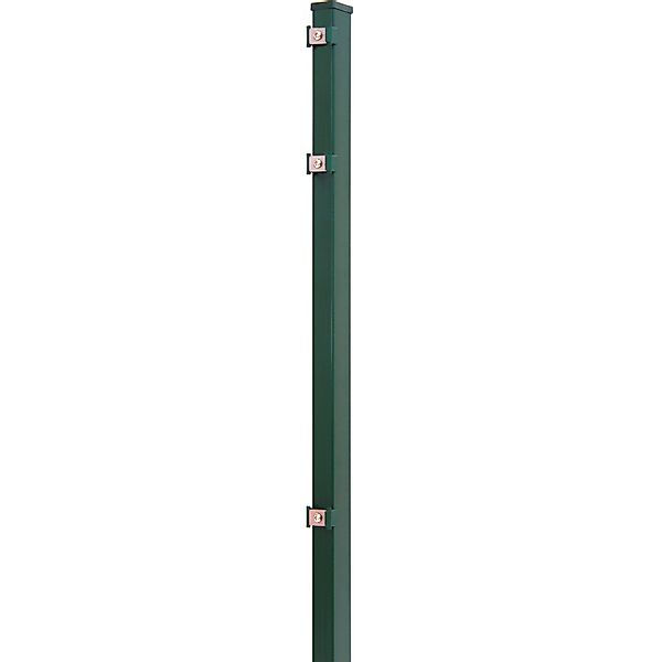 Solid Zaunpfosten mit Edelstahlbeschlägen Stahl Grün 150 x 4 x 4 cm günstig online kaufen
