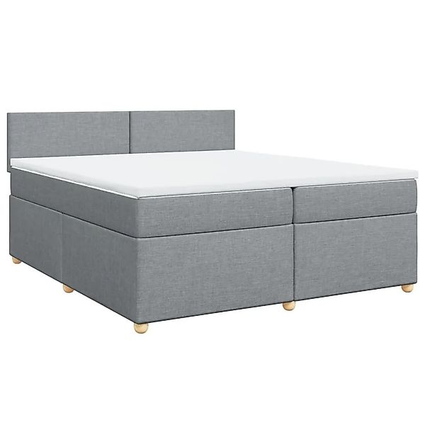 vidaXL Boxspringbett mit Matratze Hellgrau 200x200 cm Stoff 3289080 günstig online kaufen