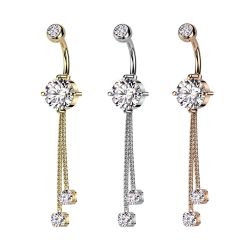 Taffstyle Bauchnabelpiercing Bauchnabelpiercing doppeltem Zirkonia Kristall günstig online kaufen