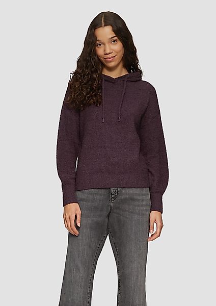 QS Strickpullover Flauschiger Strick-Hoodie günstig online kaufen