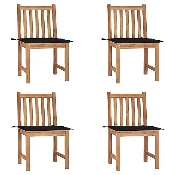 vidaXL Gartenstühle 4 Stk mit Kissen Massivholz Teak 3073095 günstig online kaufen