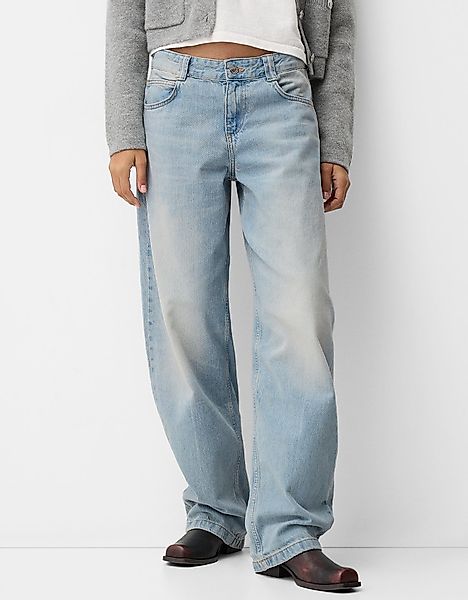 Bershka Baggyhosen-Jeans Im Barrel-Fit Damen 34 Ausgewaschenes Blau günstig online kaufen