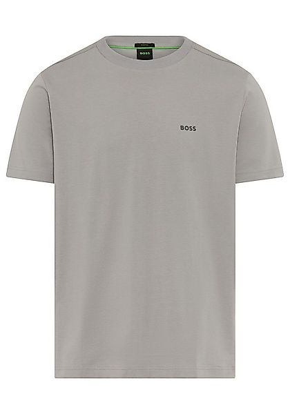 BOSS GREEN Rundhalsshirt Tee mit gummiertem Kontrast-Logo günstig online kaufen