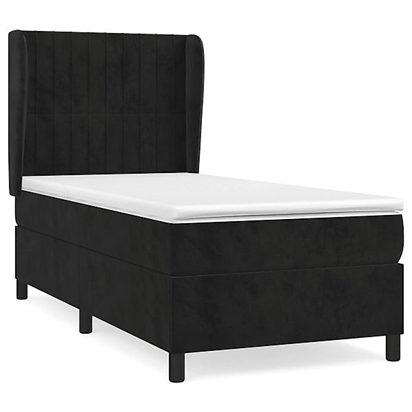 vidaXL Boxspringbett mit Matratze Schwarz 90x190 cm Samt1379267 günstig online kaufen