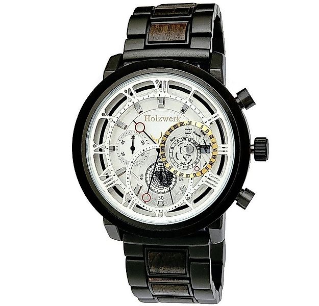 Holzwerk Chronograph Herren Edelstahl & Holz Designer Armband Uhr, (inklusi günstig online kaufen