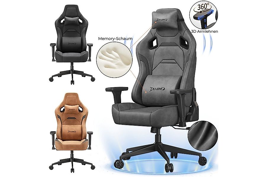 Devoko Gaming-Stuhl Luxuriöser Wildlederimitat,Ergonomisch & Großzügigem Si günstig online kaufen