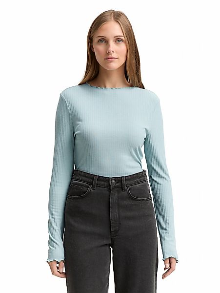 TOM TAILOR Denim Langarmshirt mit gewelltem Saum günstig online kaufen