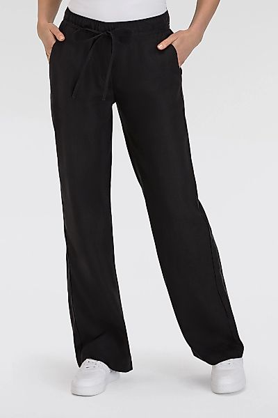 MAC Leinenhose "CHIARA BELT", Wide Fit, mit geradem, weitem Bein günstig online kaufen