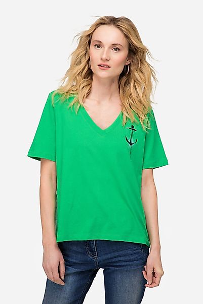 Laurasøn T-Shirt T-Shirt A-Line seitliches Karo günstig online kaufen
