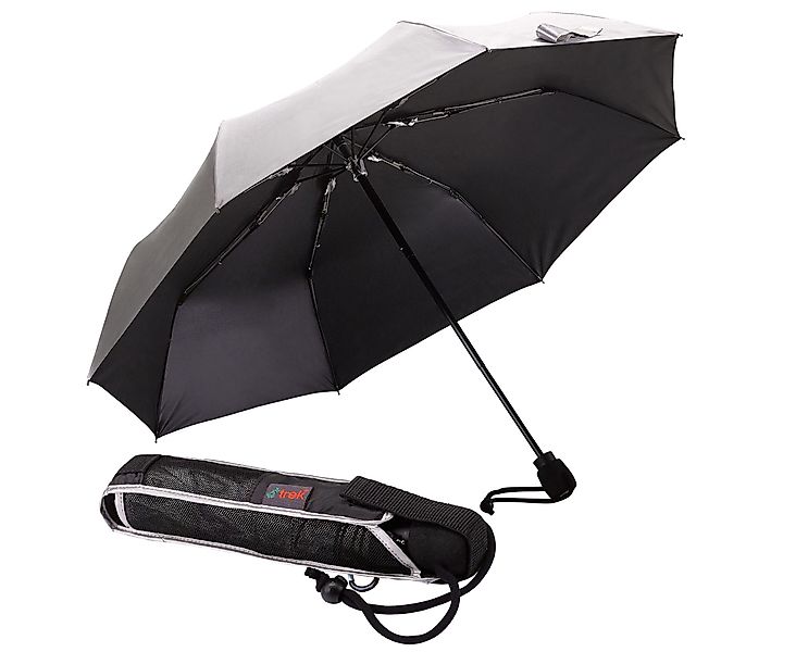 EuroSCHIRM® Taschenregenschirm light trek, silber, kompakte günstig online kaufen