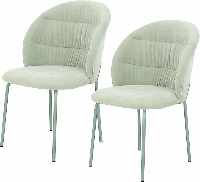 TOM TAILOR HOME 4-Fußstuhl "LEAF CHAIR" (Set) 2 Stk.4-Fußgestell, Raffung i günstig online kaufen