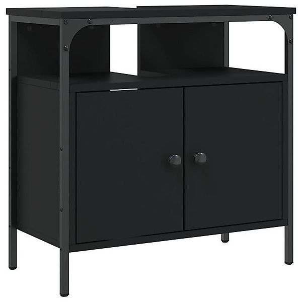 vidaXL Waschbeckenunterschrank Waschbeckenschrank Schwarz 60x30x60 cm Holzw günstig online kaufen