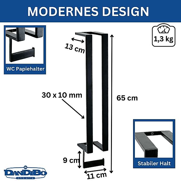DanDiBo Toiletten-Ersatzrollenhalter Toilettenpapierhalter Schwarz Wand Met günstig online kaufen