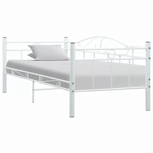 furnicato Bett Tagesbett-Rahmen Weiß Metall 90×200 cm günstig online kaufen
