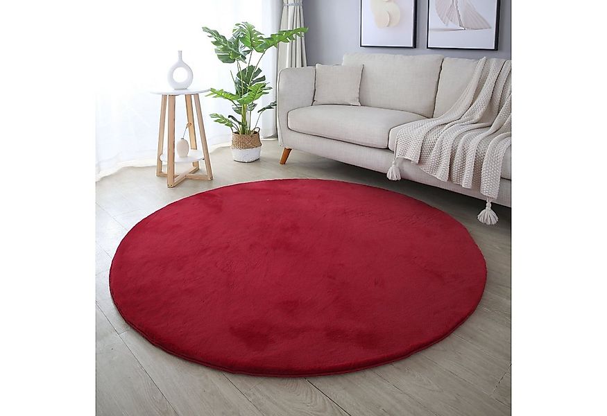 SIMPEX24 Teppich Unicolor - Einfarbig, Rund, Höhe: 20 mm, Runder Teppich Wo günstig online kaufen