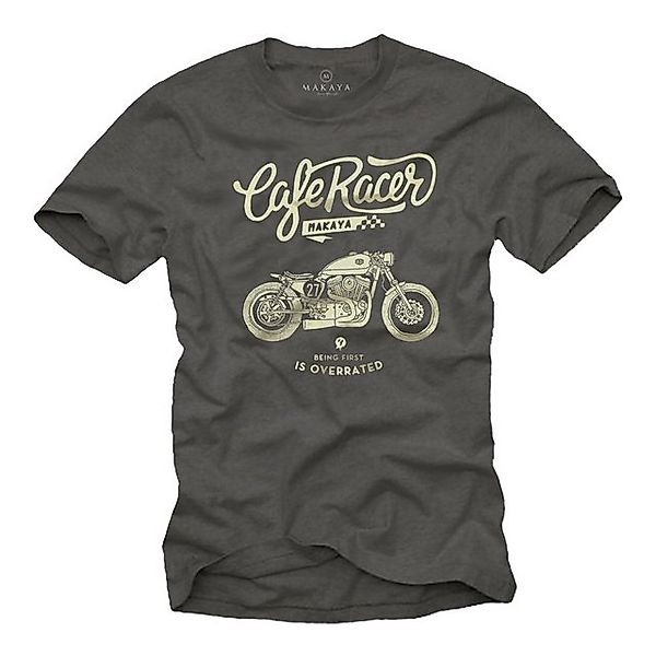 MAKAYA Print-Shirt Herren Vintage Biker Motiv Motorrad Bekleidung Männer Ge günstig online kaufen