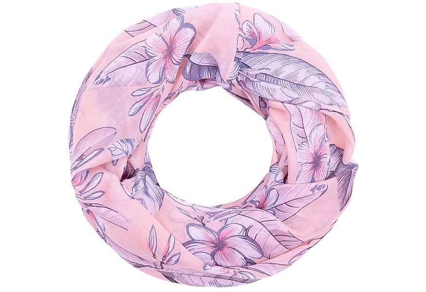 Faera Loop, Damen Schal mit tropischen Blüten weich und leicht Loop Rundsch günstig online kaufen