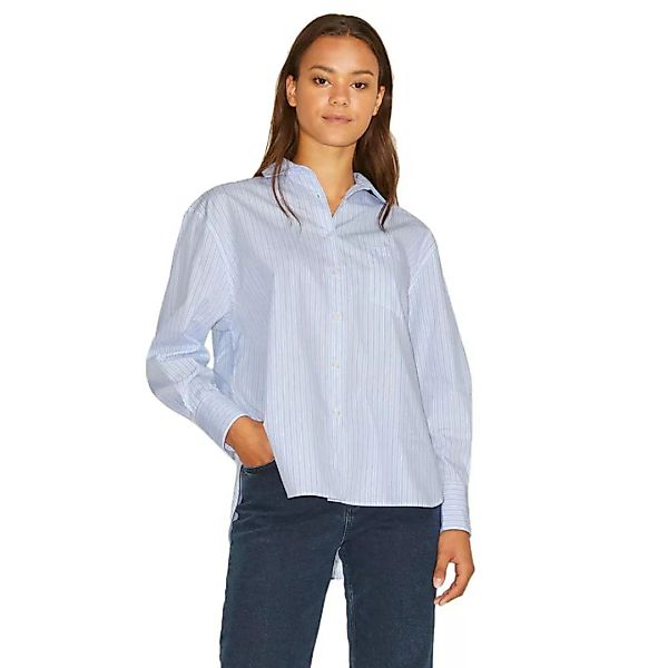 Jjxx Jamie Relaxed Poplin Langarm Hemd XL White / Stripes Blue günstig online kaufen