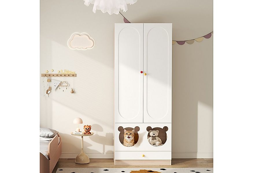 Flieks Kleiderschrank (1-St) Kleiderschrank mit Kleiderstange und Haustierb günstig online kaufen