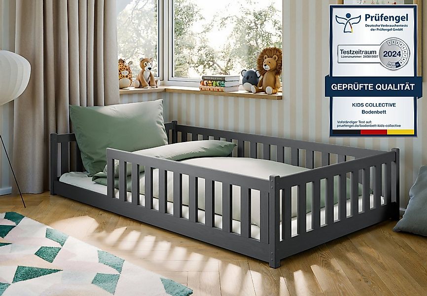 Kids Collective Kinderbett Bodenbett Bett mit Rausfallschutz & Lattenrost M günstig online kaufen