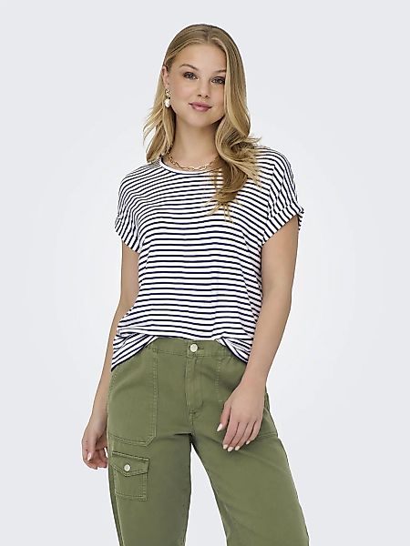 ONLY Kurzarmshirt "ONLMOSTER STRIPE S/S O-NECK TOP JRS NOOS" gestreift, läs günstig online kaufen