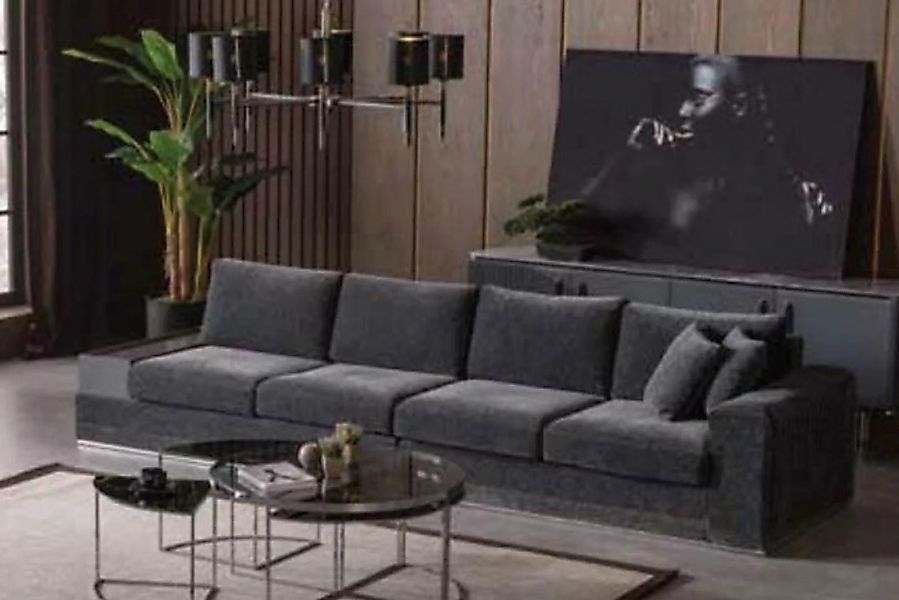 JVmoebel Sofa Großer schwarzer Viersitzer Sofa Luxus Couch Wohnzimmermöbel, günstig online kaufen