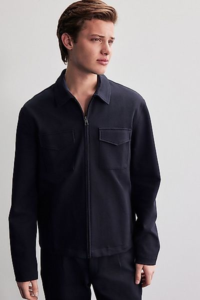 Next Hemdjacke Jersey-Hemdjacke mit Fischgrätmuster (1-St) günstig online kaufen