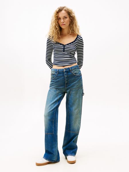 Tommy Jeans Langarmshirt "TJW SLIM HENLEY WAFFLE LS" günstig online kaufen