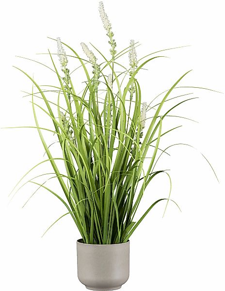 Creativ green Kunstgras "Grasbusch mit Salvienblüten", mit detailgetreuen B günstig online kaufen