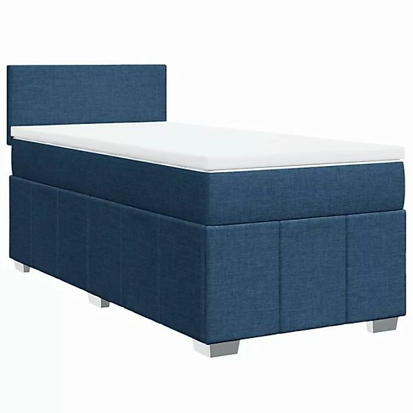 vidaXL Bett Boxspringbett mit Matratze Blau 90x190 cm Stoff günstig online kaufen