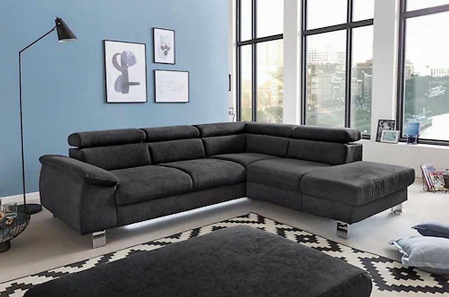 COTTA Ecksofa »Komaris L-Form mit Kopfteilverstellung«, wahlweise mit Bettf günstig online kaufen