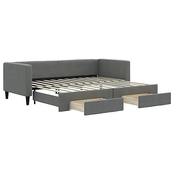 vidaXL Tagesbett Ausziehbar mit Schubladen Dunkelgrau 80x200 cm Stoff189865 günstig online kaufen