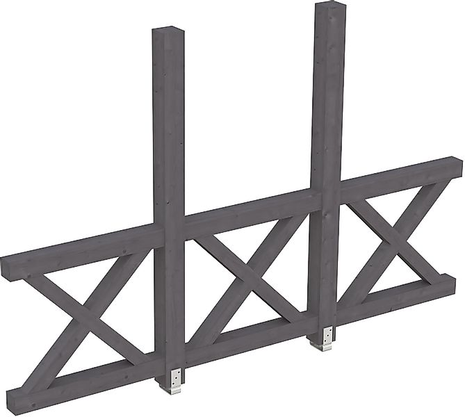 Skan Holz Seitenwand Andreaskreuz (FS) 305 x 210 cm Fichte Weiß günstig online kaufen