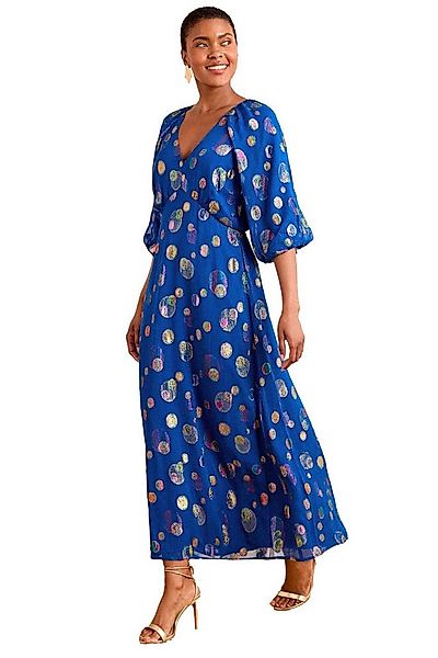 Love & Roses Midikleid Love & Roses Metallic-Midikleid mit Puffärmeln (1-tl günstig online kaufen