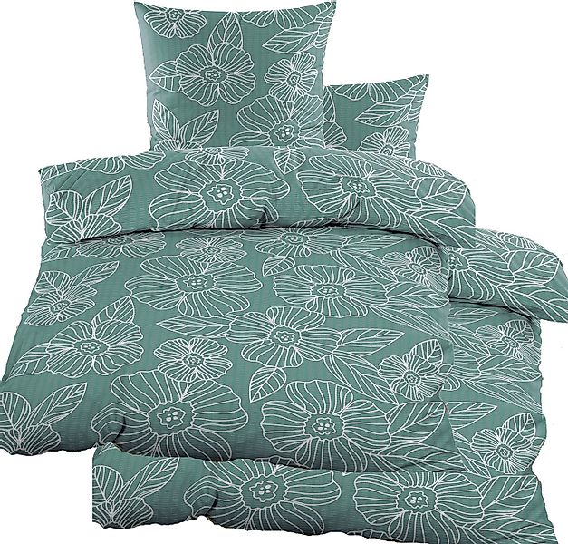 KH-Haushaltshandel Bettwäsche 4-tlg. Seersucker Bettwäsche 2x (135x200 +80x günstig online kaufen