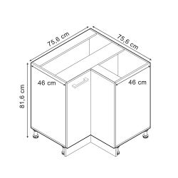 Vicco Eckunterschrank R-Line, Edelgrau/Anthrazit, 75.6 cm, günstig online kaufen