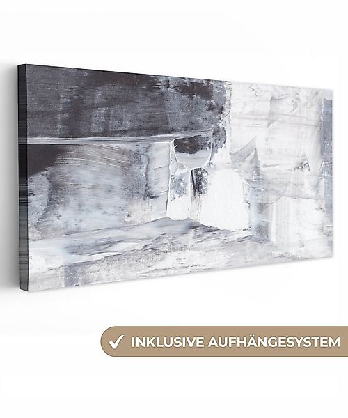 OneMillionCanvasses® Leinwandbild Panorama Kunst - Farbe - Weiß - Schwarz - günstig online kaufen