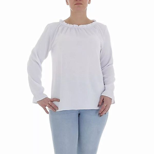 Ital-Design Langarmbluse Damen Elegant Bluse in Weiß günstig online kaufen