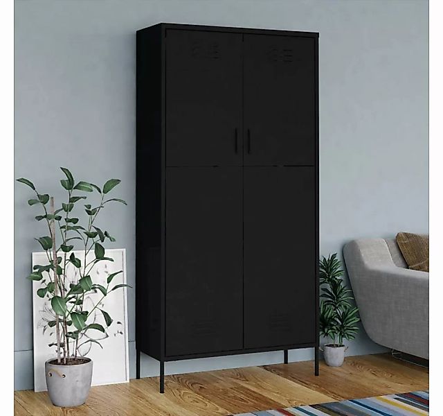 furnicato Kleiderschrank Schwarz 90x50x180 cm Stahl (1-St) günstig online kaufen