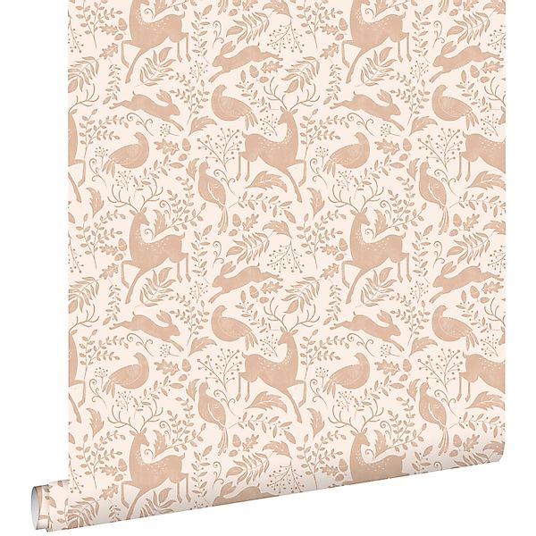 ESTAhome Tapete Wald mit Waldtieren Terrakotta 50 x 900 cm günstig online kaufen