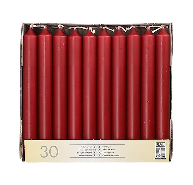 Starpak Tafelkerze 30 Tafelkerzen Ø 2,1 cm · 19,6 cm bordeaux günstig online kaufen