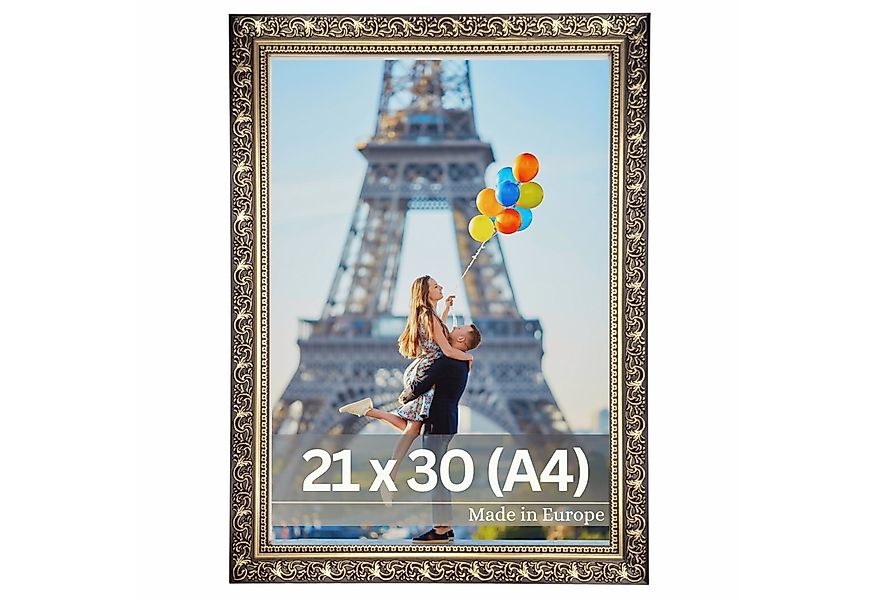 Victor (Zenith) Bilderrahmen Vinci, Bilderrahmen 21x30 cm Schwarz Gold A4, günstig online kaufen