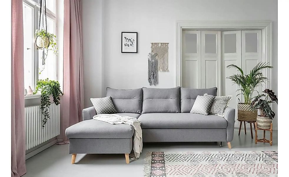 Miuform Ecksofa mit Schlaffunktion Stylish Stan ¦ grau ¦ Maße (cm): B: 224 günstig online kaufen